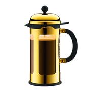 CHAMBORD 1 Litre 1-Piece 8 Cup Gold Plated Coffee Maker, Clear