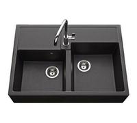 Chambord Thibert Iii 2.0 2-Bowl Black Granite Kitchen Sink With Waste