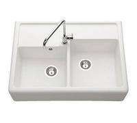 Chambord Thibert Iii 2-Bowl Granite Inset Kitchen Sink With 90mm Wastes - White