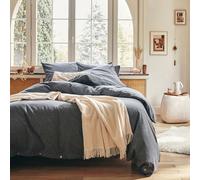 Chambray Plain Cotton Flannel Duvet Cover, Frisson, 140 x 200 cm, Essix