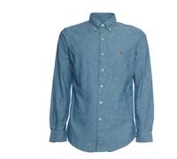 Chambray Shirt with Embroidered Pony, male, Polo Ralph Lauren, Casual Shirts, Blue, S, Shirts S
