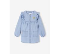 Chambray smock for girls indigo