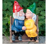 Chambtalie Kiss Garden Gnome Statue Valentine's Day Gifts Couple in Love Collectible Figurine Mr and Mrs Gnome Statue Lover Couple Figurine Romantic Gnome Statue Indoor Outdoor Garden Yard Home Décor