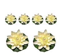 CHAMEEN Pack of 6 Artificial Lotus Flower Simulation Water Lily Ornamental Plant Decoration Fish Tank Pond Aquascape