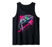 Chameleon Animal Lover Motif Geometric Tank Top