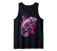 Chameleon Animal Lover Motif Japanese Tank Top