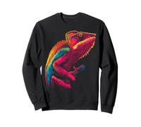 Chameleon Animal Lover Motif Portrait Illustration Sweatshirt