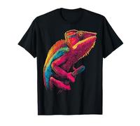 Chameleon Animal Lover Motif Portrait Illustration T-Shirt