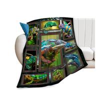 Chameleon Blanket Super Soft Warm Fluffy Flannel Cute Reptile Throw Blanket Cozy Fuzzy Plush Bedding Blanket Gift for Boys Girls Kids Teens Adults Couch Sofa 50"x40"