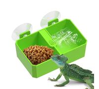 Chameleon Bowl, Chameleon Feeding Bowl for Reptiles, Reptile Feeding Bowl with Suction Cup, 2 Grid Water Feeding Bowls, Removable Reptile Feeding Bowl