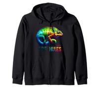 Chameleon Camo Hide in Hues Vibrant Color Changing Reptile Zip Hoodie