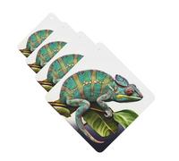 Chameleon Car Air Fresheners Cards Set of 4 Pieces Personalized Car Fresheners Gifts for Men Women Auto Aromatherapy Tablets Hanging Scented Cards for Wardrobe Bathroom