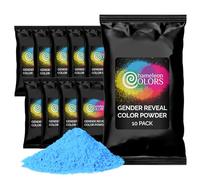 Chameleon Colors Blue Gender Reveal Powder - Easy Open Blue Gis Powder Bags with Opaque Packaging - for Photography, Baby Child Gender Reveal and More - 10 Bags of 70