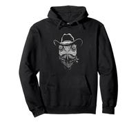 Chameleon Cowboy Portrait Vintage Western Reptile Wild West Pullover Hoodie