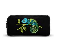 Chameleon Cute Cute Pencil Case Large Capacity Portable Zippered Pen Pouch Bag for Office Unisex