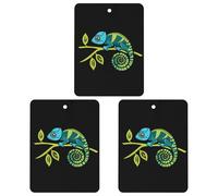 Chameleon Cute Funny Car Air Fresheners 3pcs Long Lasting Scent Automotive Hanging Scented Cards Tablets
