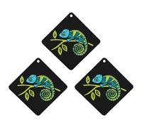 Chameleon Cute Funny Car Air Fresheners 3pcs Long Lasting Scent Automotive Hanging Scented Cards Tablets
