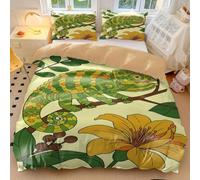Chameleon Duvet Cover King Cartoon Lizards on Branches Bedding Set with Pillowcases for Kids Bedroom Decor (style3,King 240x220cm+65x65cm*2)