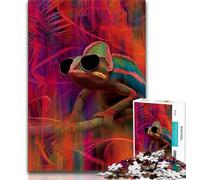 Chameleon Fantasy Jigsaws 1000 Pieces for Teenagers,Stress Reliever Staycation Kill Time with Matching Poster And Trivia Sheet (38x26cm)