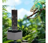 Chameleon Feeding Bowl, Hanging Black Acrylic Bearded Dragon Feeder with Column for Insects to Climb, Reptile Tank Aquarium Accessories for Lizard Lguana Gecko Toad Frog
