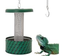 Chameleon Feeding Bowl, Hookable Reptile Feeder with Metal Mesh Column for Prey to Climb and Move, Food Bowl for Lizard Bearded Dragon Gecko Iguana Frog