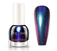 Chameleon Holographic Nail Polish - Blue to Purple Glitter - Quick Dry Gradient Color Changing Chrome - Sparkle Breathable No Need Nail Lamp
