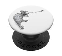 Chameleon Illustration Funny Hunting Lizard & Fly PopSockets Adhesive PopGrip