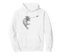 Chameleon Illustration Funny Hunting Lizard & Fly Pullover Hoodie