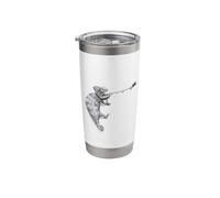 Chameleon Illustration Funny Hunting Lizard & Fly Stainless Steel Insulated Tumbler