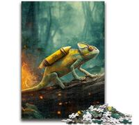 Chameleon in The Forest 1000 Piece Jigsaw Puzzles,Challenging Game And Family Play for Is Ideal As A Gift for The Whole Family (38x26cm)