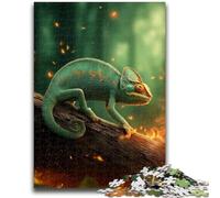Chameleon in The Forest 1000 Pieces Jigsaw Puzzle For Adults Teens, Staycation Kill Time Enhance Love between Couples 26x38cm