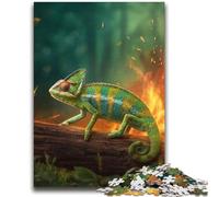 Chameleon in The Forest Jigsaw Puzzles for Adults 1000 Piece Puzzle,Learning Educational Toy for Is Ideal As A Gift for The Whole Family (38x52cm)
