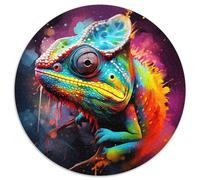 Chameleon Jigsaw Puzzles 1000 Pieces for Adults Round JigsawPuzzle 1000 Pieces for Adults Brain Teaser, Adult Game, Family Interactive Activity 67.5x67.5cm