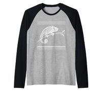 Chameleon Line Art Reptile Fan Raglan Baseball Tee