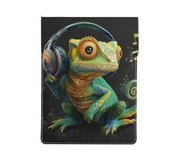 Chameleon listen music Print 13-inch Laptop Sleeve, Slim Shockproof Insertion Design Leather Laptop Case for Office, School, Travel