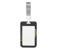 Chameleon Listen Music Print Id Card Holder,Badge Holder with Lanyard,Work Pass Protector for Office Staff School Nurse