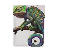 Chameleon listen music print Print 13-inch Laptop Sleeve, Slim Shockproof Insertion Design Leather Laptop Case for Office, School, Travel