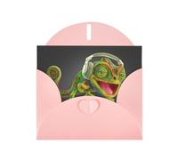 Chameleon Listen Music Thank You Card Envelope 4x6 Inch Wedding Baby Shower Thank You Bride Shower Business Birthday.