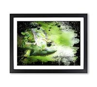 Chameleon Lizard No.1 Modern CB Framed Wall Art Print, Ready to Hang Picture for Living Room Bedroom Home Office Décor, Black A4 (34 x 25 cm)