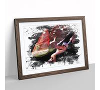 Chameleon Lizard No.3 V3 Modern Framed Wall Art Print, Ready to Hang Picture for Living Room Bedroom Home Office Décor, Walnut A4 (34 x 25 cm)