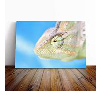 Chameleon Lizard Reptile (1) Canvas Print | Gallery Wrapped 30mm Frame Wall Art | 20x14 inches | Ready to Hang | Modern Animals Picture | Living Room Bedroom Lounge Office