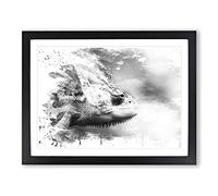 Chameleon Lizard Vol.1 V4 Modern Framed Wall Art Print, Ready to Hang Picture for Living Room Bedroom Home Office Décor, Black A3 (46 x 34 cm)