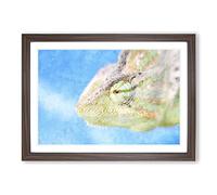 Chameleon Lizard Vol.4 Painting Framed Print | A2 Walnut Framed Wall Art | Ready to Hang | Modern Historical Picture | Living Room Bedroom Lounge Office