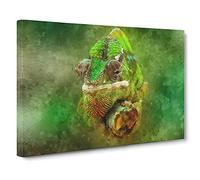 Chameleon Lizard Vol.5 Canvas Print | Gallery Wrapped 30mm Frame Wall Art | 30x20 inches | Ready to Hang | Modern Animals Picture | Living Room Bedroom Lounge Office