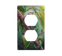 Chameleon On A Branch Outlet Cover Light Switch Cover Decorative 1 Gang Wall Plate for Kitchen Room Bathroom Size 7x11.4cm