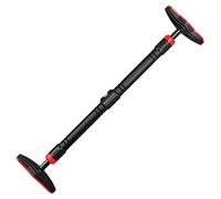 Chameleon Pull Up Bar, Doorway Mount, Stainless Steel, 100kg Max Load, 74-100cm Doorframe, Home Exercise Equipment with Spirit Level, Portable, Lightweight, Red & Black