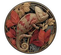 Chameleon Puzzle 1000 Pieces Cute Animals Round Jigsaw For Adults And Kids Puzzles Impossible Puzzle Educational Game Gifts 1000pcs (67.5x67.5cm)