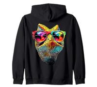Chameleon Reptiles Iguana Lizard Lover Wild Cute Chameleons Zip Hoodie