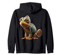 Chameleon Reptiles Iguana Lizard Lover Wild Cute Chameleons Zip Hoodie