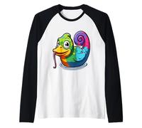 Chameleon Rubber Duck Raglan Baseball Tee